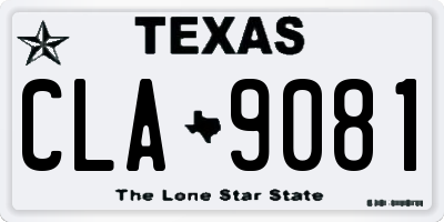 TX license plate CLA9081