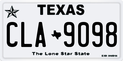 TX license plate CLA9098