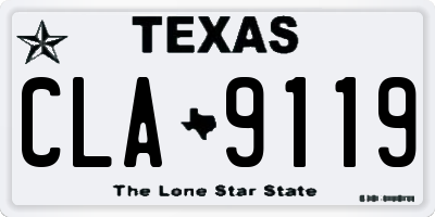 TX license plate CLA9119