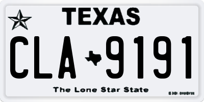 TX license plate CLA9191
