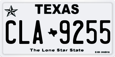 TX license plate CLA9255