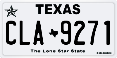 TX license plate CLA9271