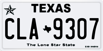 TX license plate CLA9307