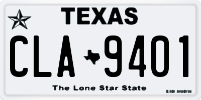TX license plate CLA9401