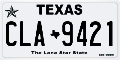 TX license plate CLA9421