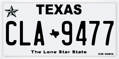 TX license plate CLA9477