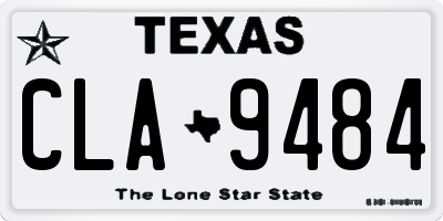 TX license plate CLA9484