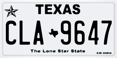 TX license plate CLA9647