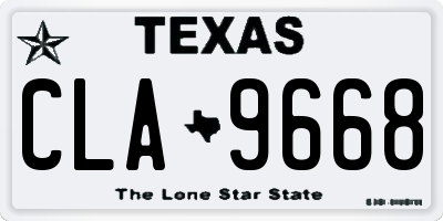 TX license plate CLA9668