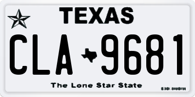 TX license plate CLA9681