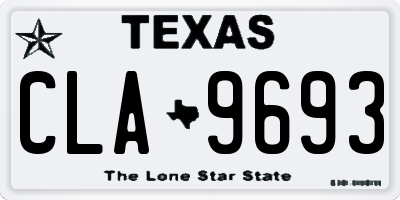 TX license plate CLA9693