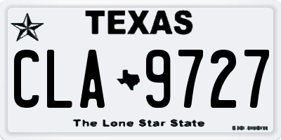 TX license plate CLA9727