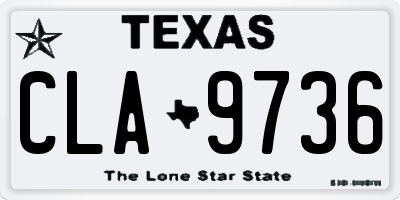 TX license plate CLA9736