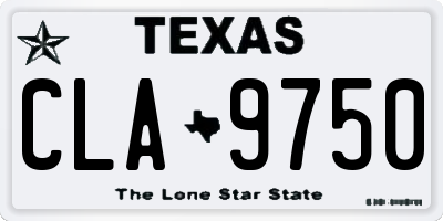 TX license plate CLA9750