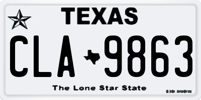 TX license plate CLA9863