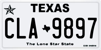 TX license plate CLA9897