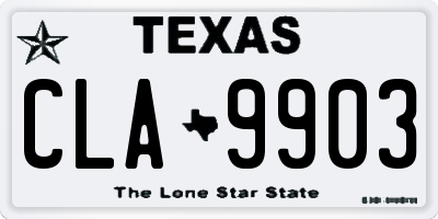 TX license plate CLA9903