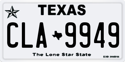 TX license plate CLA9949