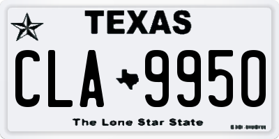 TX license plate CLA9950
