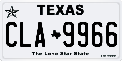 TX license plate CLA9966
