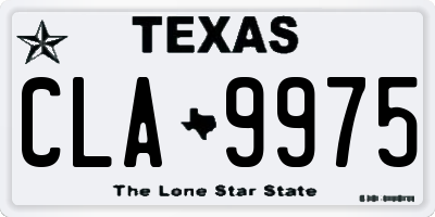 TX license plate CLA9975