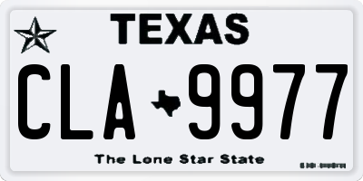 TX license plate CLA9977