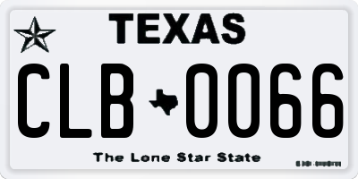 TX license plate CLB0066