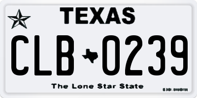 TX license plate CLB0239