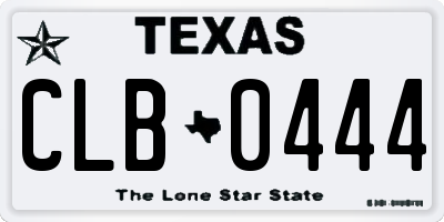 TX license plate CLB0444