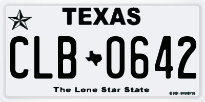 TX license plate CLB0642