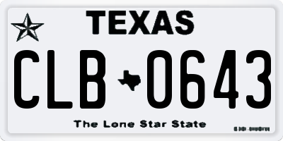 TX license plate CLB0643