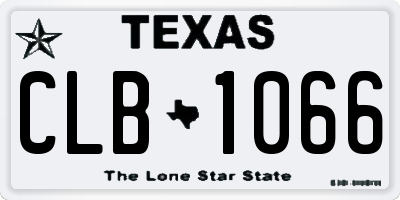 TX license plate CLB1066