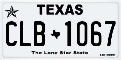 TX license plate CLB1067