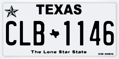 TX license plate CLB1146