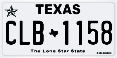 TX license plate CLB1158