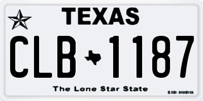 TX license plate CLB1187