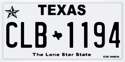 TX license plate CLB1194