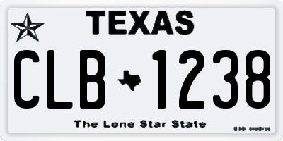 TX license plate CLB1238