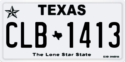 TX license plate CLB1413