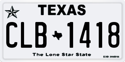 TX license plate CLB1418