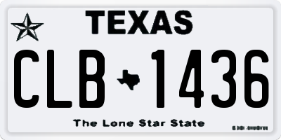 TX license plate CLB1436
