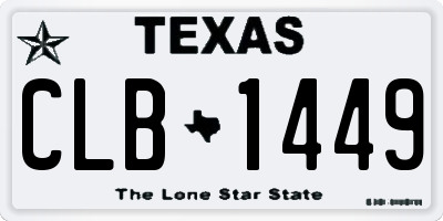 TX license plate CLB1449