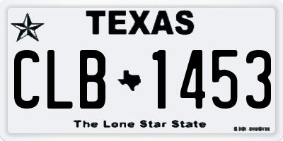 TX license plate CLB1453