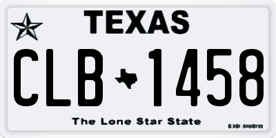 TX license plate CLB1458