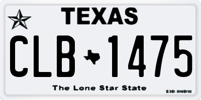 TX license plate CLB1475