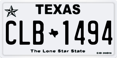 TX license plate CLB1494