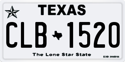 TX license plate CLB1520