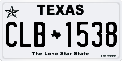 TX license plate CLB1538
