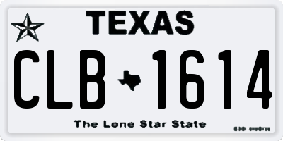 TX license plate CLB1614