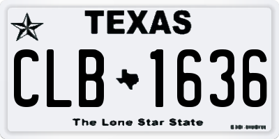 TX license plate CLB1636
